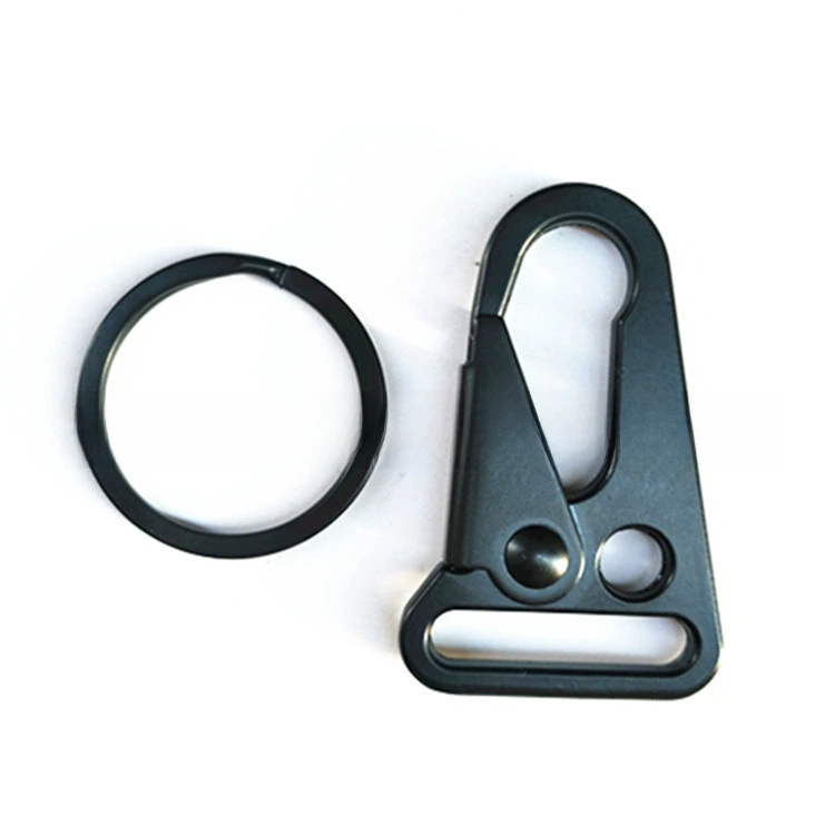 Black high quality keychain, steel wire, accessory with accessories