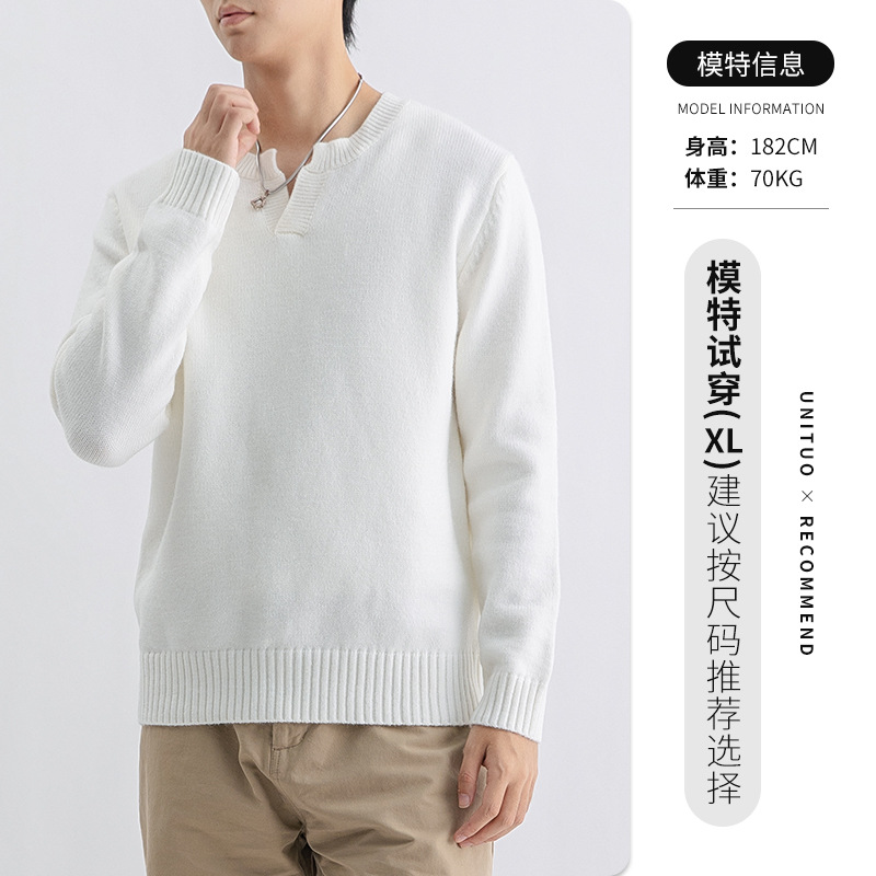 Suéter de cuello Henry de punto de manga larga de moda de hombre camiseta de alto nivel camiseta de base de lujo ligera ropa de hombre camiseta de hombre