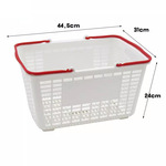 超市加厚手提购物篮 大塑料框带拉杆带轮家用购物筐便利店买菜篮