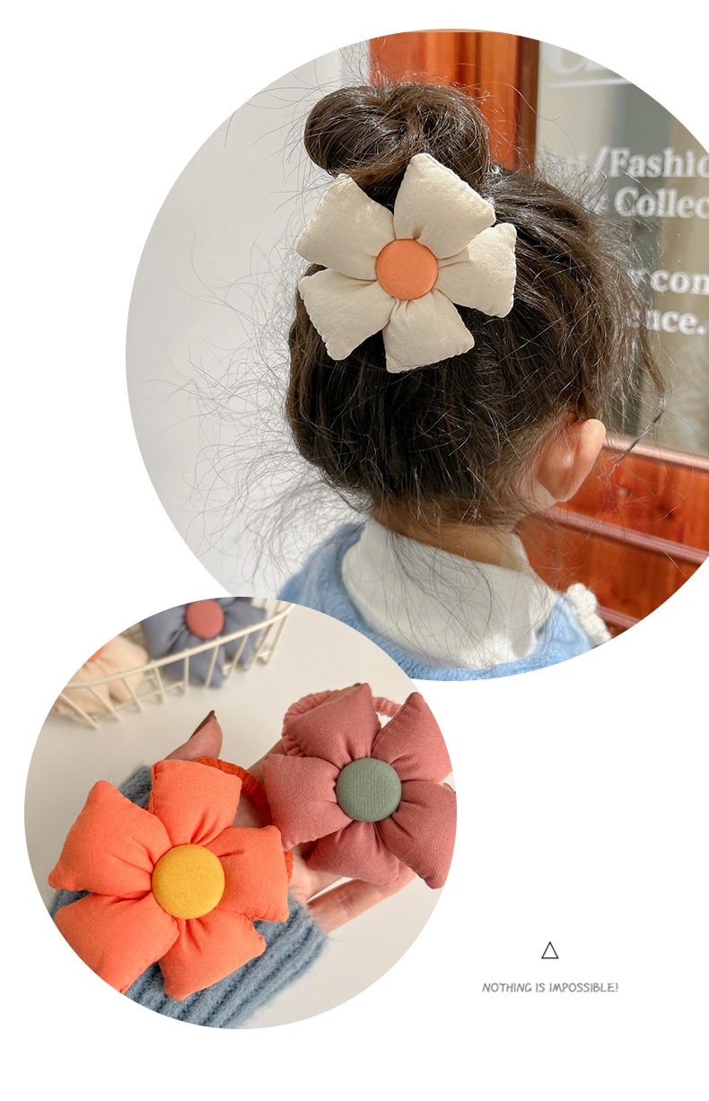 Children's colorful flower hair tie