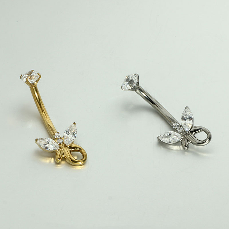 Pointed titanium steel lip stud product view