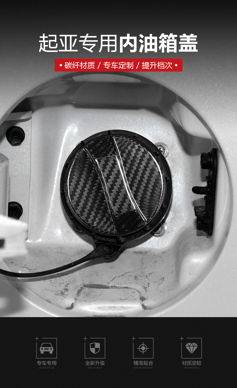 Cross-Border Suitable for Kia Sennig Smart Running Cerato Freddy Carbon Fiber Inner Fuel Tank Cap Exterior Decoration