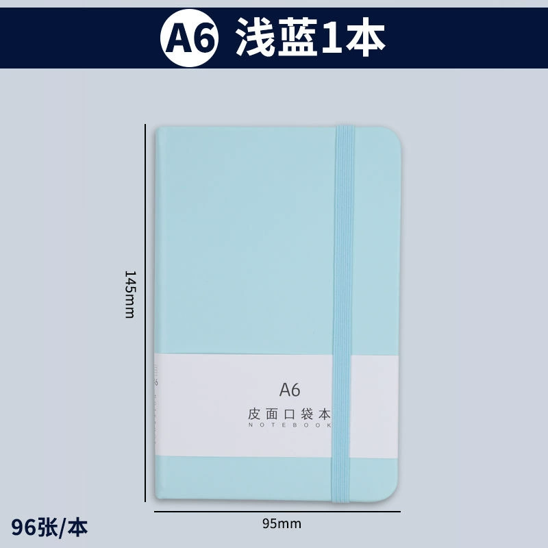 Portable Pocket Notebook A6/A7, Elastic Band Closure, Multi-Color Covers