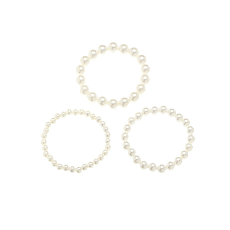 Simple Rice-shaped Pearl Three-piece Children's Bracelet Set Wholesale Nihaojewelry display picture 6