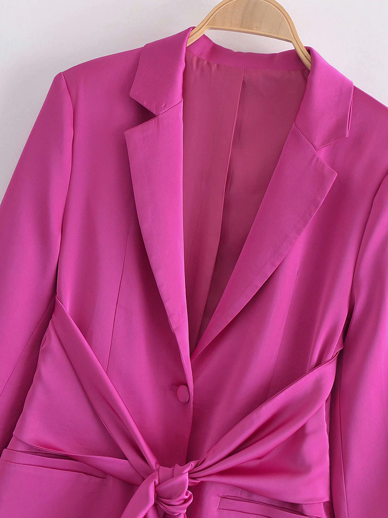 Solid Color Bow Suit Coat Women Office Wear