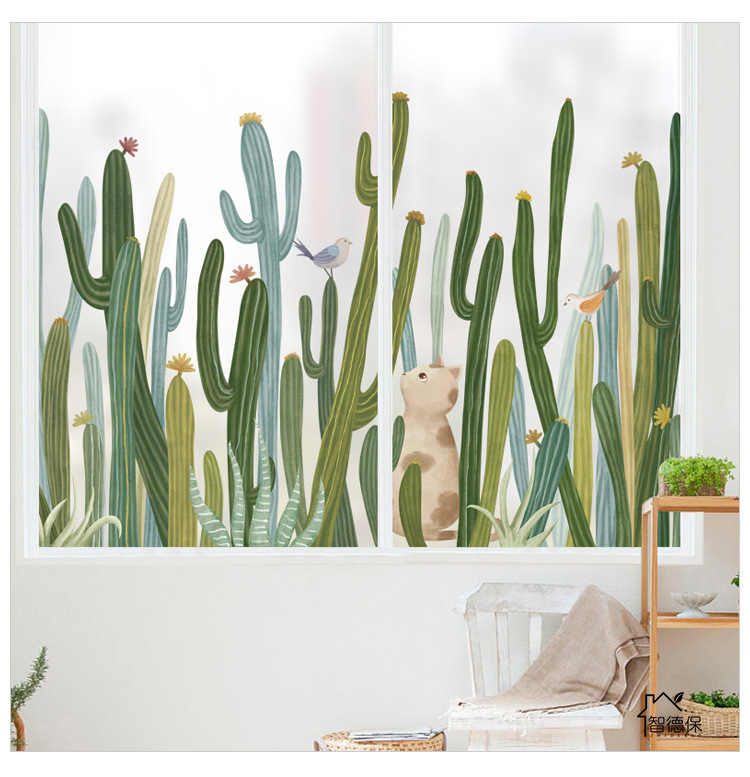 Factory Direct Sales 202 Cactus Plant Green PVC Wall Stickers Living Room Bedroom Decoration Self-adhesive Stickers Factory Direct Sales 202 Cactus Plant Green PVC Wall Stickers Living Room Bedroom Decoration Self-adhesive Stickers
