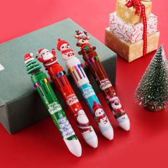 新しい漫画クリスマス多色ボールペン手帳カラーペン学生十色ボールペンクリスマスプレゼント