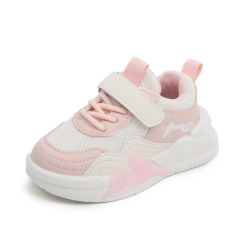 Sapatos brancos infantis 2023 outono novos sapatos esportivos para meninas antiderrapantes tênis de corrida de malha para meninos_voghion.com