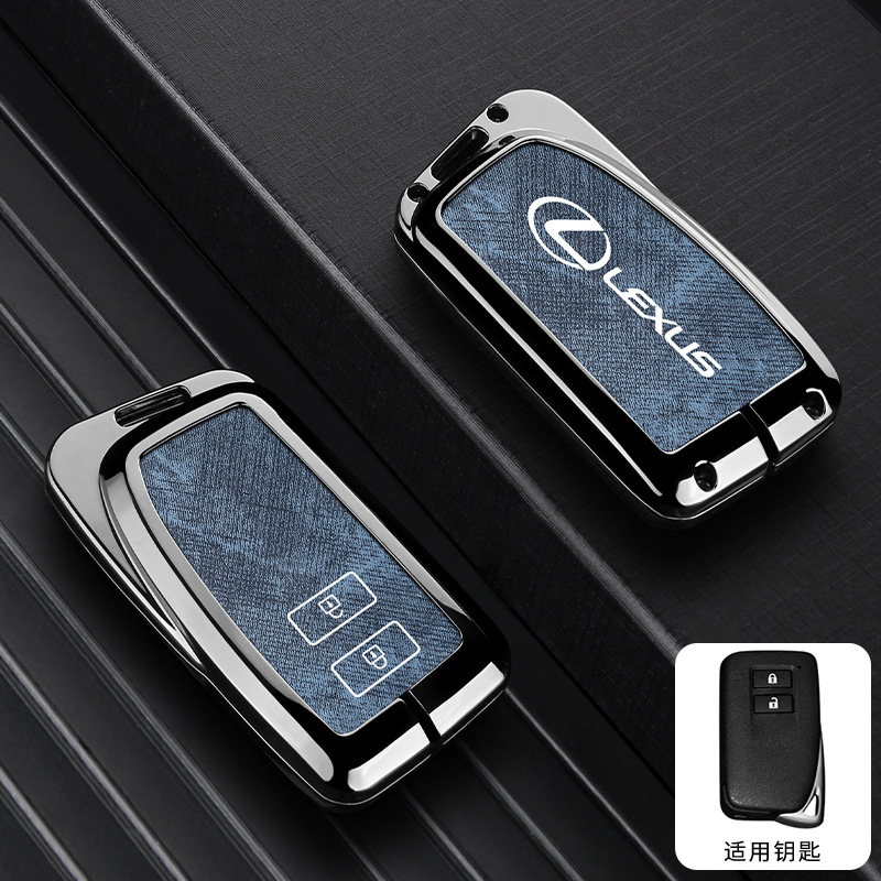 모델 B 2버튼 데님 패턴 [건쉘 블루 가죽] 싱글 쉘