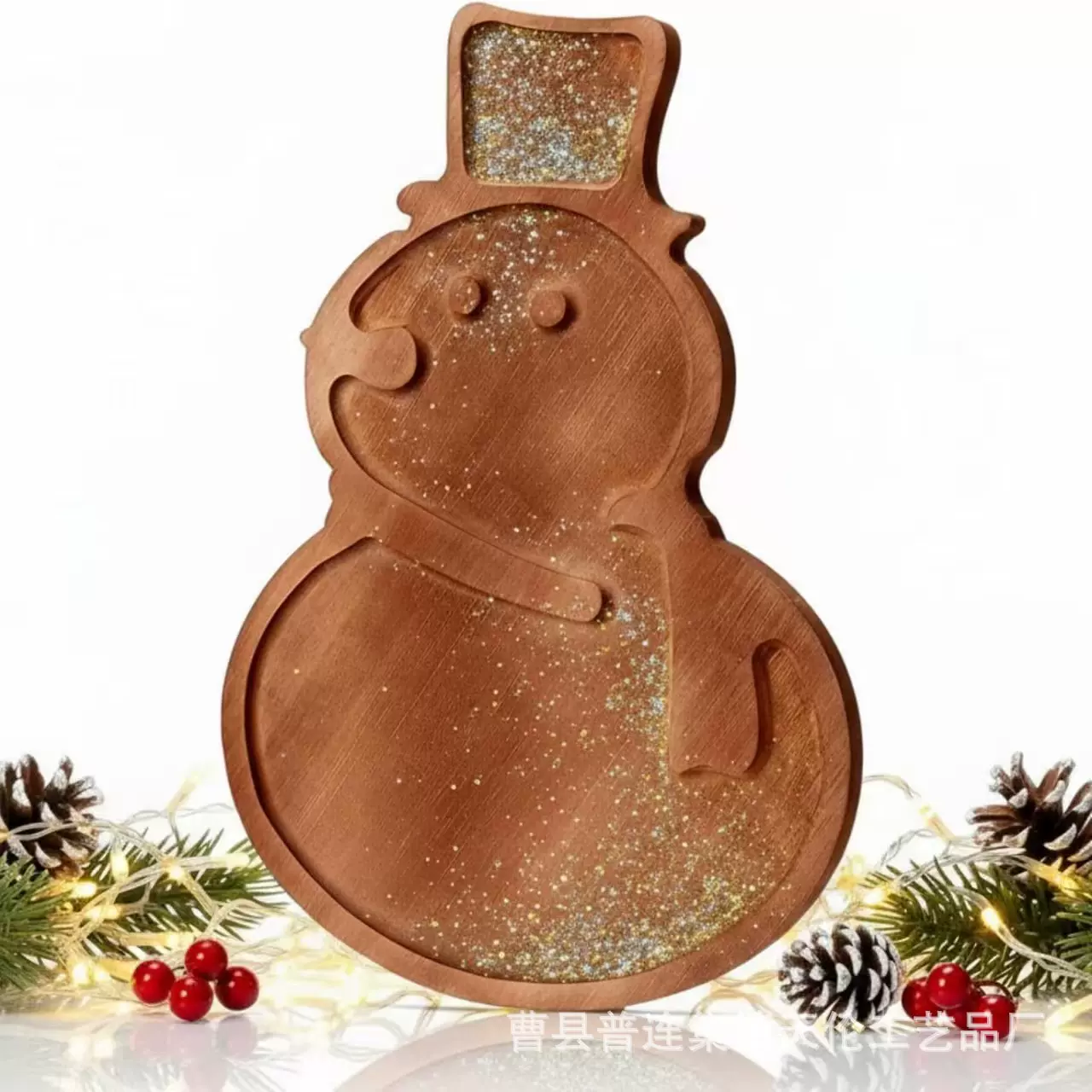 跨境木质万圣节圣诞节托盘摆件装饰盘厨房餐桌奶酪板糖果甜品托盘