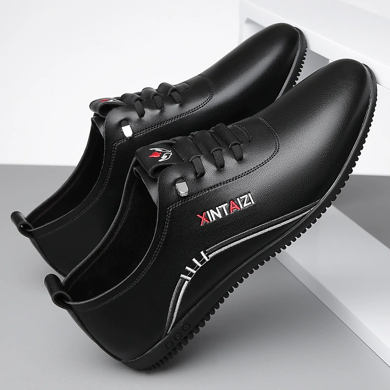 Men's white shoes for leather shoes, casual footwear, soft sole