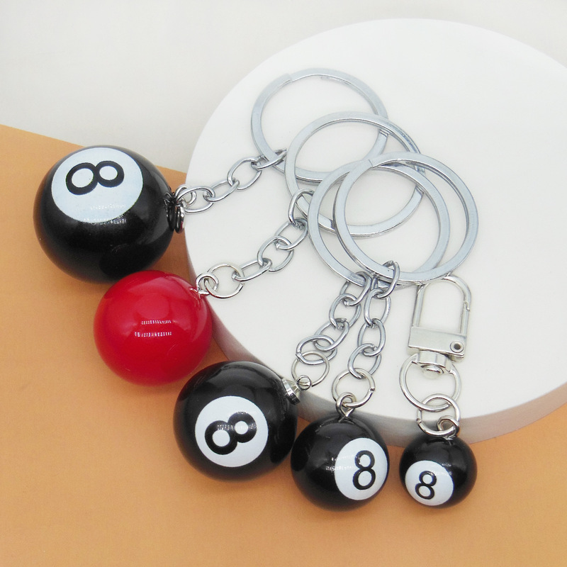 Acrylic Imitation Black 8 Billiard Ball Keychain Pendant Mini Billiard Backpack Decoration Sports Club Gift