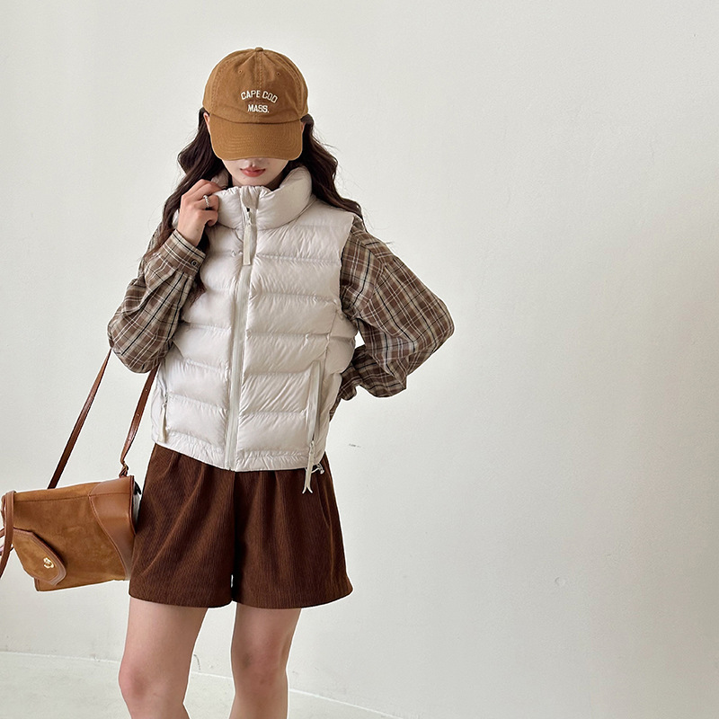 Comercio exterior ligero chaleco de algodón de mujer chaleco de mujer 2024 nuevo hombro de mujer abrazadera de caballo otoño invierno