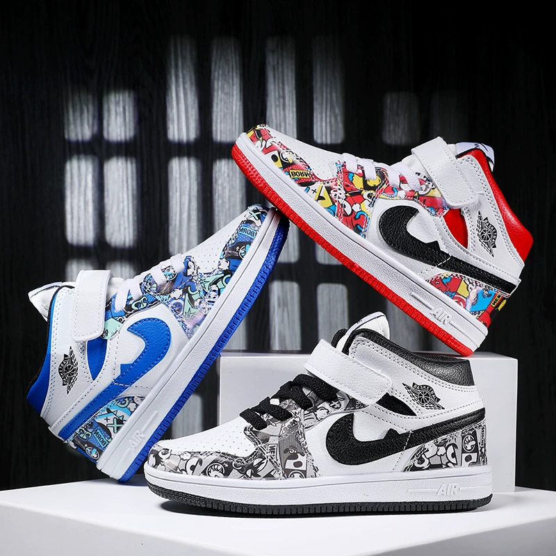 Обувь для мальчиков aj детская обувь детская спортивная обувь Air Force One AJ1 баскетбольная обувь средние и большие детские высокие кроссовки для девочек