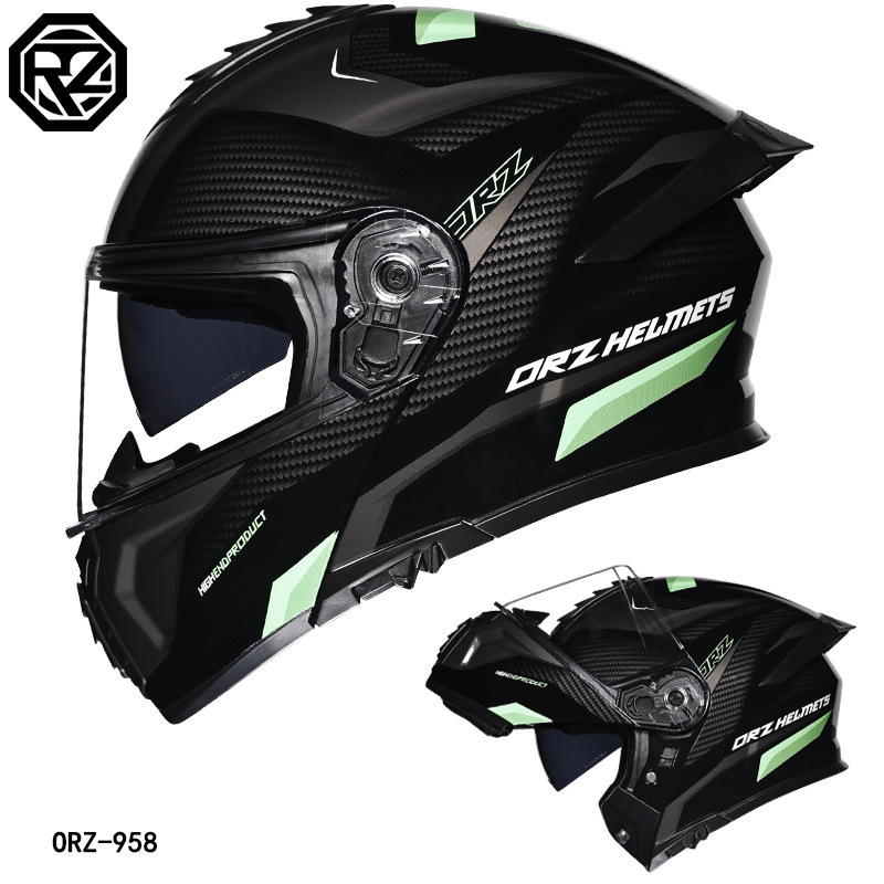 Casco de coche eléctrico Orz transfronterizo para hombres y mujeres, casco, cola de doble espejo de verano, semicompletamente cubierta, personalidad Four Seasons DOT