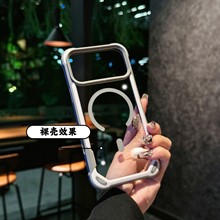 适用iPhone17promax双色手机壳磁吸苹果16E全包15/14四角防摔后壳