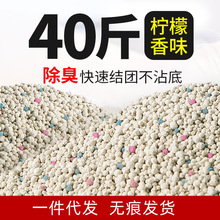 猫砂膨润土40斤20公斤柠檬味除臭结团猫沙20kg猫咪用品10斤20斤