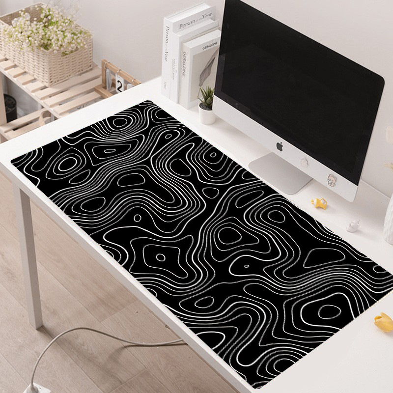 Alfombrilla de ratón, mapa de calor súper grande, línea abstracta, alfombrilla de ratón grande, nueva alfombra antideslizante corrugada de fluido, fábrica al por mayor