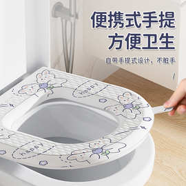 卡通EVA-防水马桶垫秋冬厕所坐便圈套四季通用家用马桶垫贴式免洗