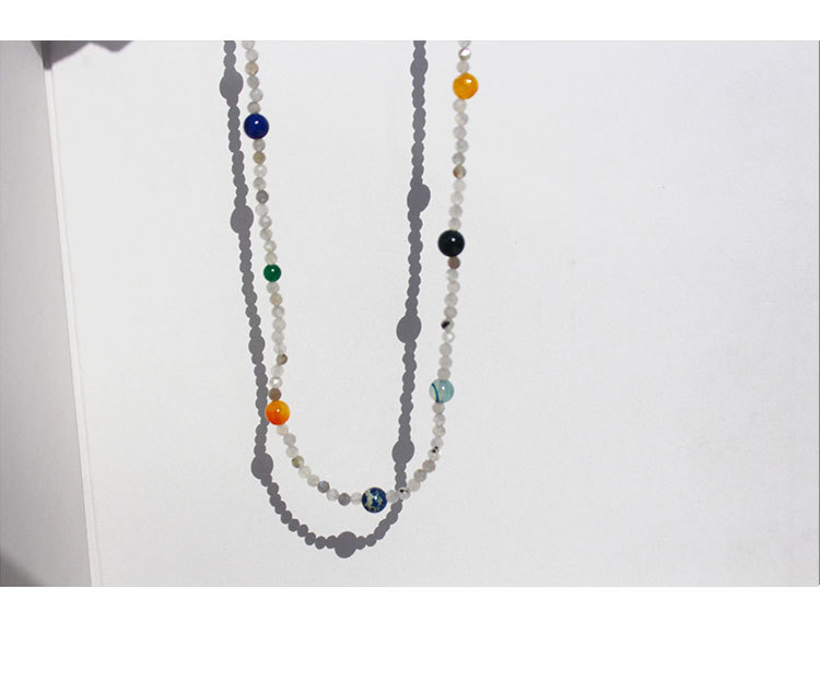Retro Geometric Agate Inlay Beads Necklace display picture 4