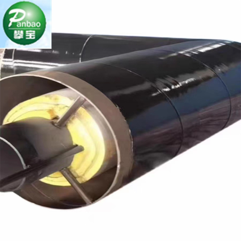 黑皮夹克聚氨酯保温钢管 预制直埋式保温钢管热力供暖用保温管