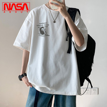 NASA旗舰店短袖t恤男款夏季潮牌新款宽松百搭情侣半袖冰丝上衣服