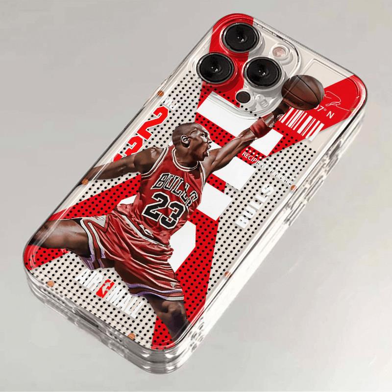 Basketball Player Jordan Is Suitable for Apple 17 Pro Phone Case, Apple 16 Pro Max Transparent, 15 Pro Soft, 14/13 Pro