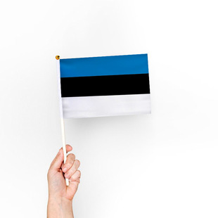 Amazon source Estonia hand waved flag No. 8 flag 14*21cm hand waved flag with flagpole