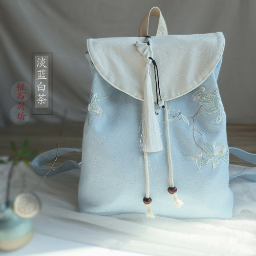 Women hanfu bag ancient Hanfu literature retro country literature and art sails, double shoulder knapsack girl