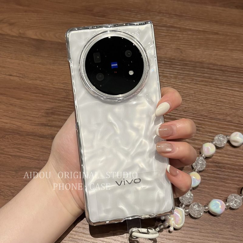 适用vivoXFold5手机壳新款折叠屏透明波浪纹vivoXFold5Pro保护壳华为X6全包防摔创意手链ins风时尚简约手机套|undefined