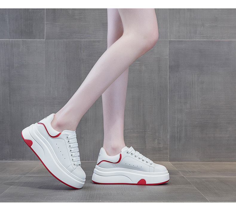 Giày sneaker nữ đế dày thời trang mùa xuân 2026 thiết kế cá tính tăng chiều cao — M2708 màu xám, M2708 màu đỏ, M2708 màu đen chi tiết 9