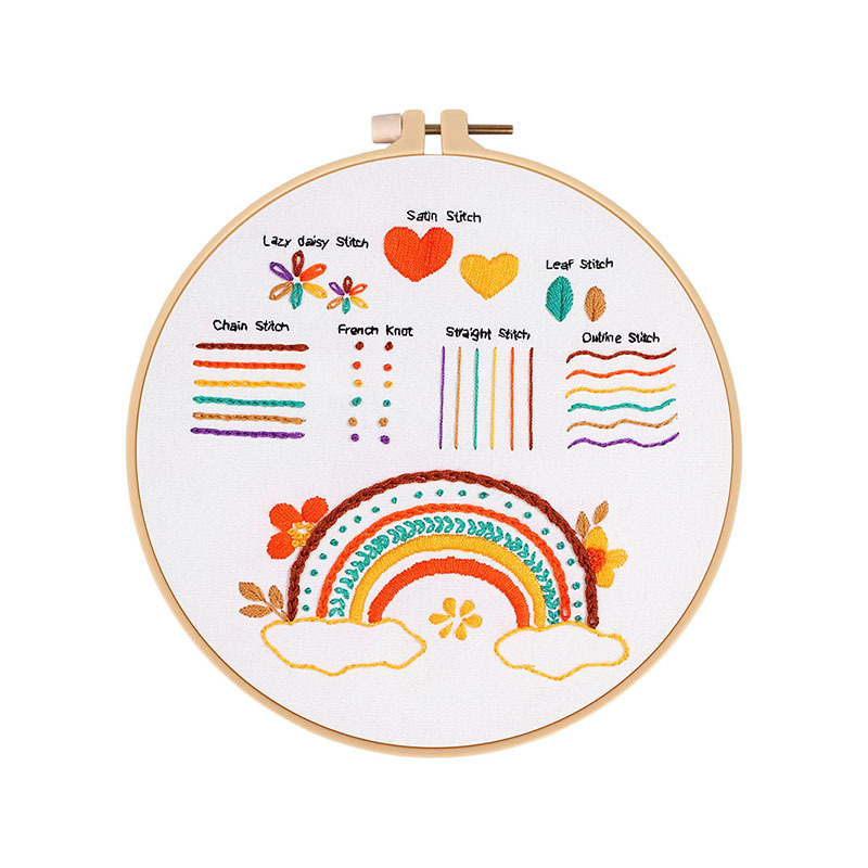 Original DIY bordado hecho a mano paquete de material submarino Arco Iris combinación puntada nivel de entrada principiante práctica transfronteriza Inglés