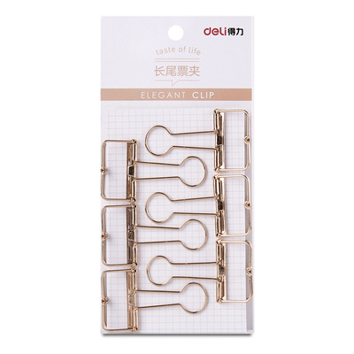 DL9414/9415金色镂空可爱长尾票夹创意学生办公用品铁夹多个装|ru