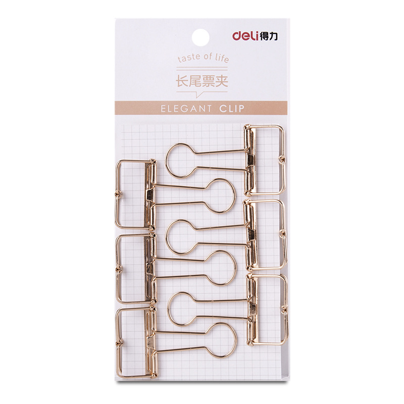 DL9414/9415金色镂空可爱长尾票夹创意学生办公用品铁夹多个装|ru