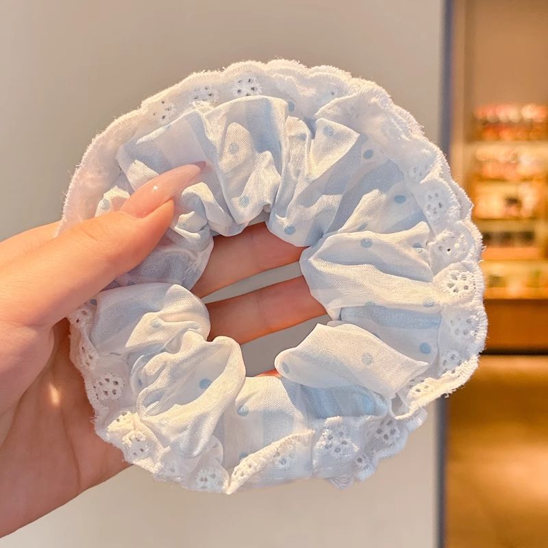 El encaje francés doble anillo de cabello de intestino grueso femenino de alta calidad cuerda de cabello de pelo de ballet dulce Meisen tocado de cabello