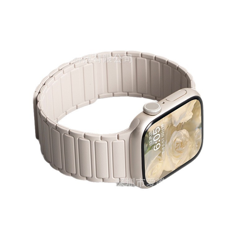 适用iwatch表带苹果S10S9手表带工字磁吸硅胶表带watch876543代SE|undefined