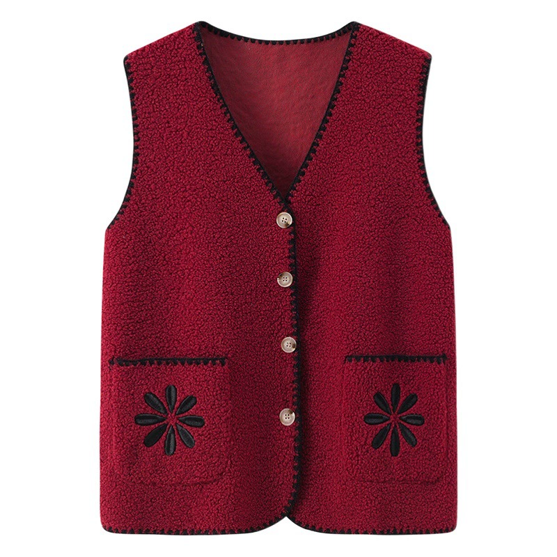 Бабушкин весенне-осенний жилет Кардиган для пожилых женщин Мамина базовый жилет 70-летний 80-летний женский жилет