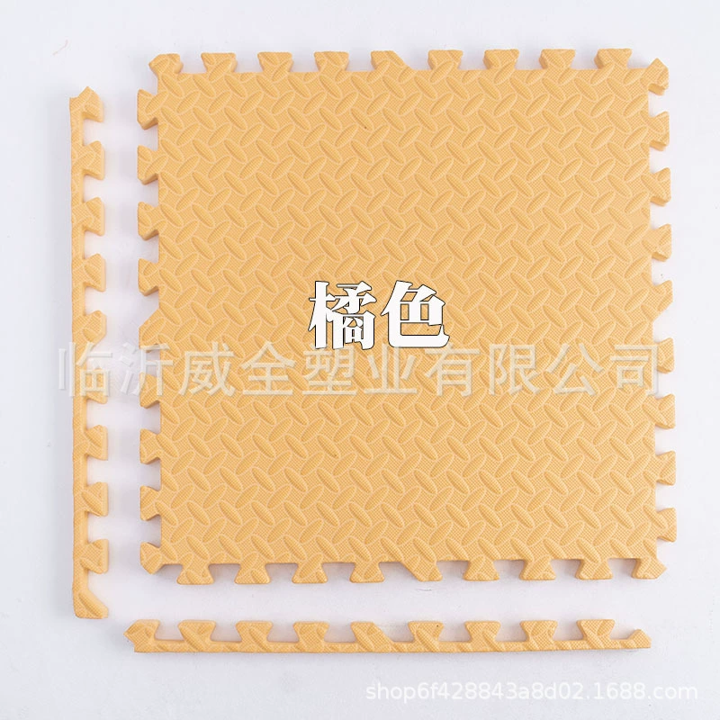 Thickened foam interlocking floor mat for crawling and playtime; soft, non-slip leaf-pattern tiles