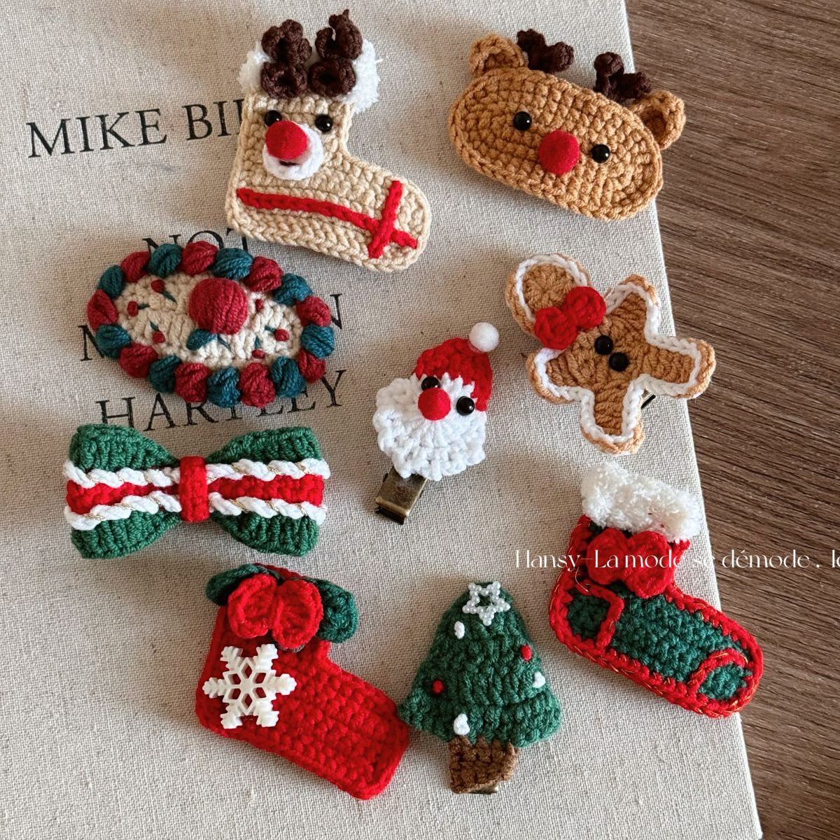 Weihnachtsgeschenk Süße Wolle Weihnachtshaarnadel Weihnachtselchsocken festliche Atmosphäre BB-Clip Ponyclip Seitenclip Haarschmuck_voghion.com