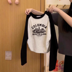 2025早秋新款秋冬季插肩纯棉长袖T恤女装内搭打底衫修身显瘦上衣