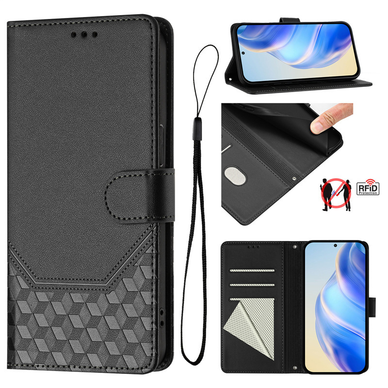 Suitable for Moto Edge 60 Fusion Honeycomb Embossed Mobile Phone Leather Case Motorola G86 Card-Inserting Leather Case Suitable for Moto Edge 60 Fusion Honeycomb Embossed Mobile Phone Leather Case Motorola G86 Card-Inserting Leather Case