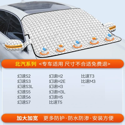 Winter Car Cover, Peihui: Car snow shield - special-version-baic-exclusive-cotton-and-thickened-5-strong-rubidium-magnets-free-storage-bag