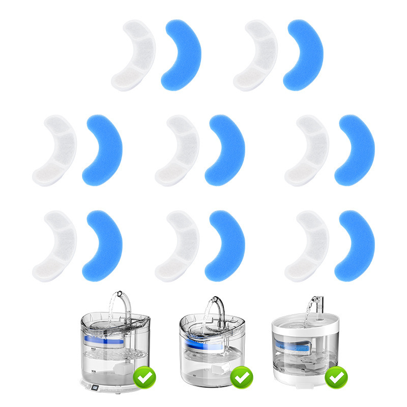 Dispensador de agua para perros y gatos, filtro de algodón, carbón activado, adecuado para una variedad de bebederos para mascotas, filtro de impurezas del cabello, agua de circulación