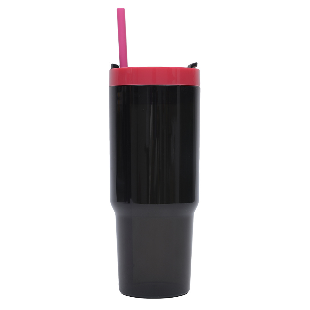 Taza de coche de comercio exterior transfronteriza de 40oz Taza de plástico gigante Juego de tres piezas con pajita Taza de agua de gran capacidad y alto valor