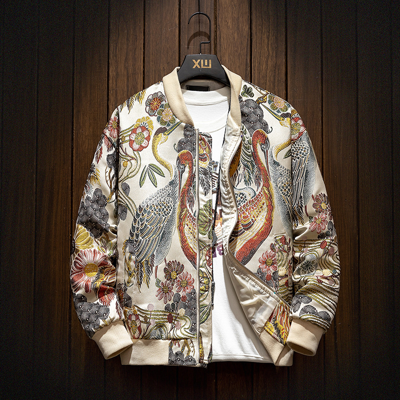 Bestickte Herrenjacke Slim Fit Für Frühling Und Herbst_voghion.com
