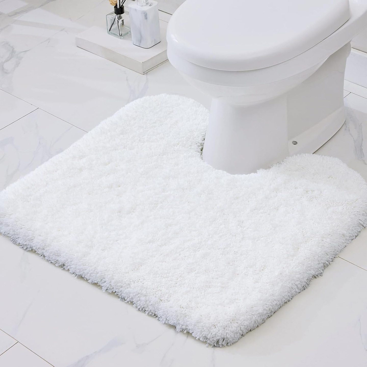 Alfombra de suelo de baño, alfombra de absorción de agua de baño, alfombra de entrada de baño, alfombra antideslizante, alfombra de pies, inodoro de baño, alfombra en forma de U
