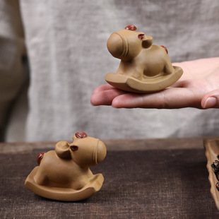 Yixing Tea Pet, Get Rich Immediately, Purple Sand Zodiac Tea Set Sculpture Ornaments, Get Rich Immediately, Crafts Rocking Horse Can Be Raised