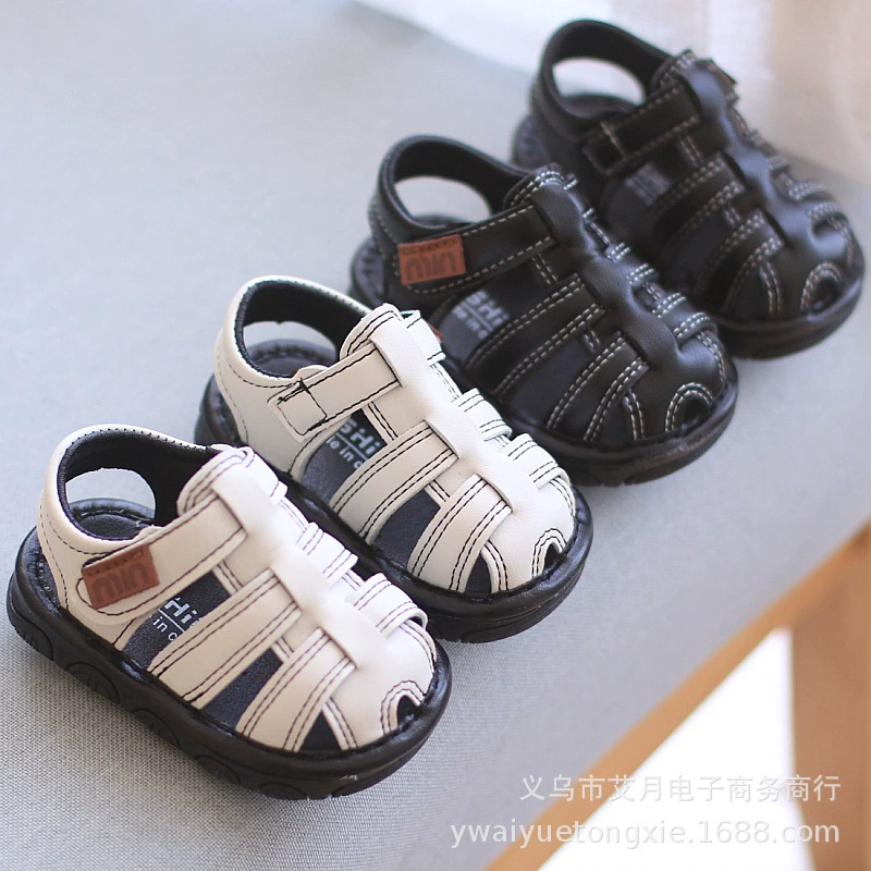 Мальчик Баотоу Сандалии Летняя девочка Мягкая подошва 0 1-3 года Детская обувь дышащая