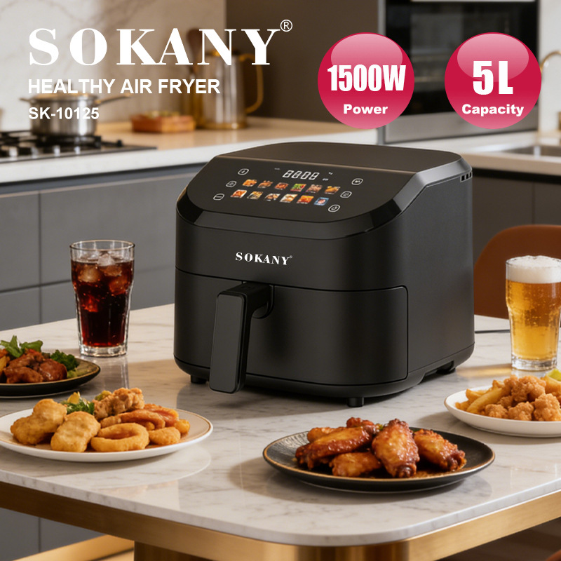 Cross-Border Sokany10125 Air Fryer Household Touch Screen 5L Fryer Healthy Oil-Free Fryer Air Fryer