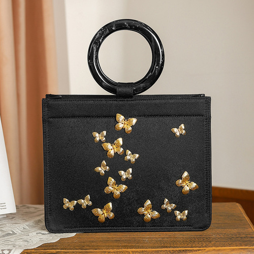 Cannot be shipped on behalf of one piece. Exquisite metal butterfly handbag. Chinese style cheongsam banquet Hanfu handbag.